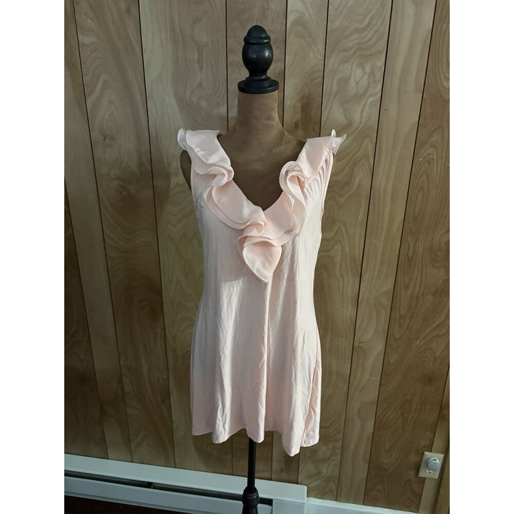 Fontana Women’s Pink Ruffle Sleeveless Tank Top Size Large L‎